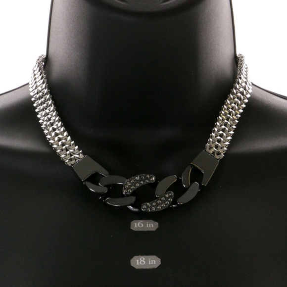 Express Collar-Necklace Silver/Black NWT - Picture 3 of 4